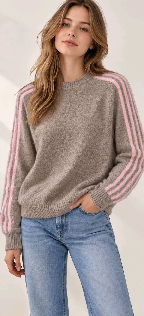 STRIPE pull taupe