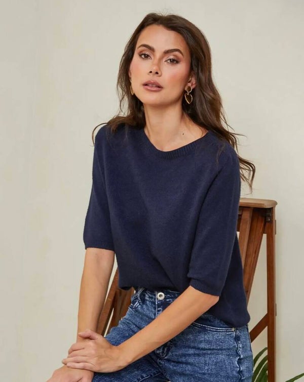 NAVY cashmere touch knit