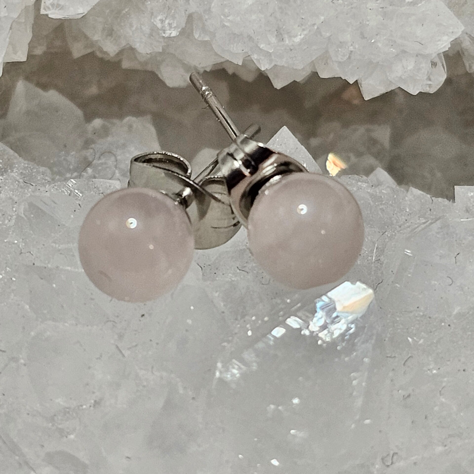 Boucles d'oreilles Quartz Rose