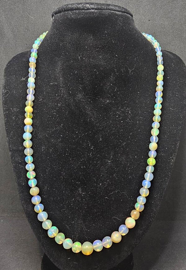 Collier d'Opale Perlée et Argent 925