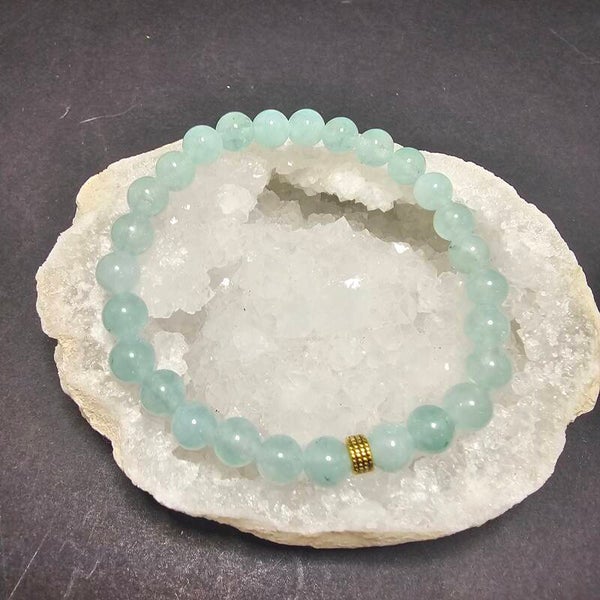 Bracelet Aigue-Marine 6mm/15cm