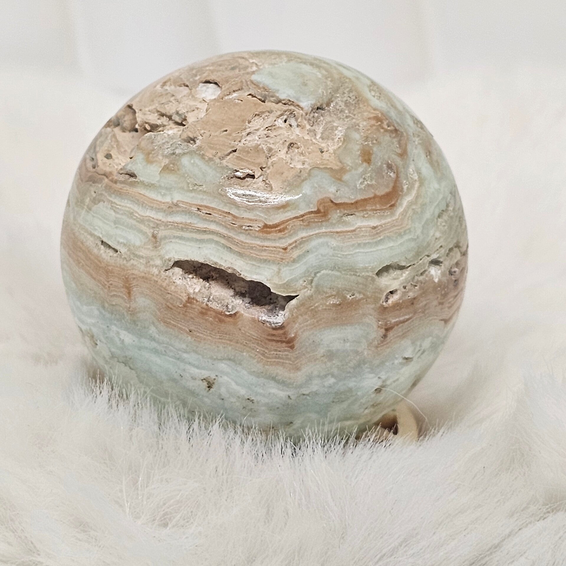 Sphère Aragonite bleue n°1