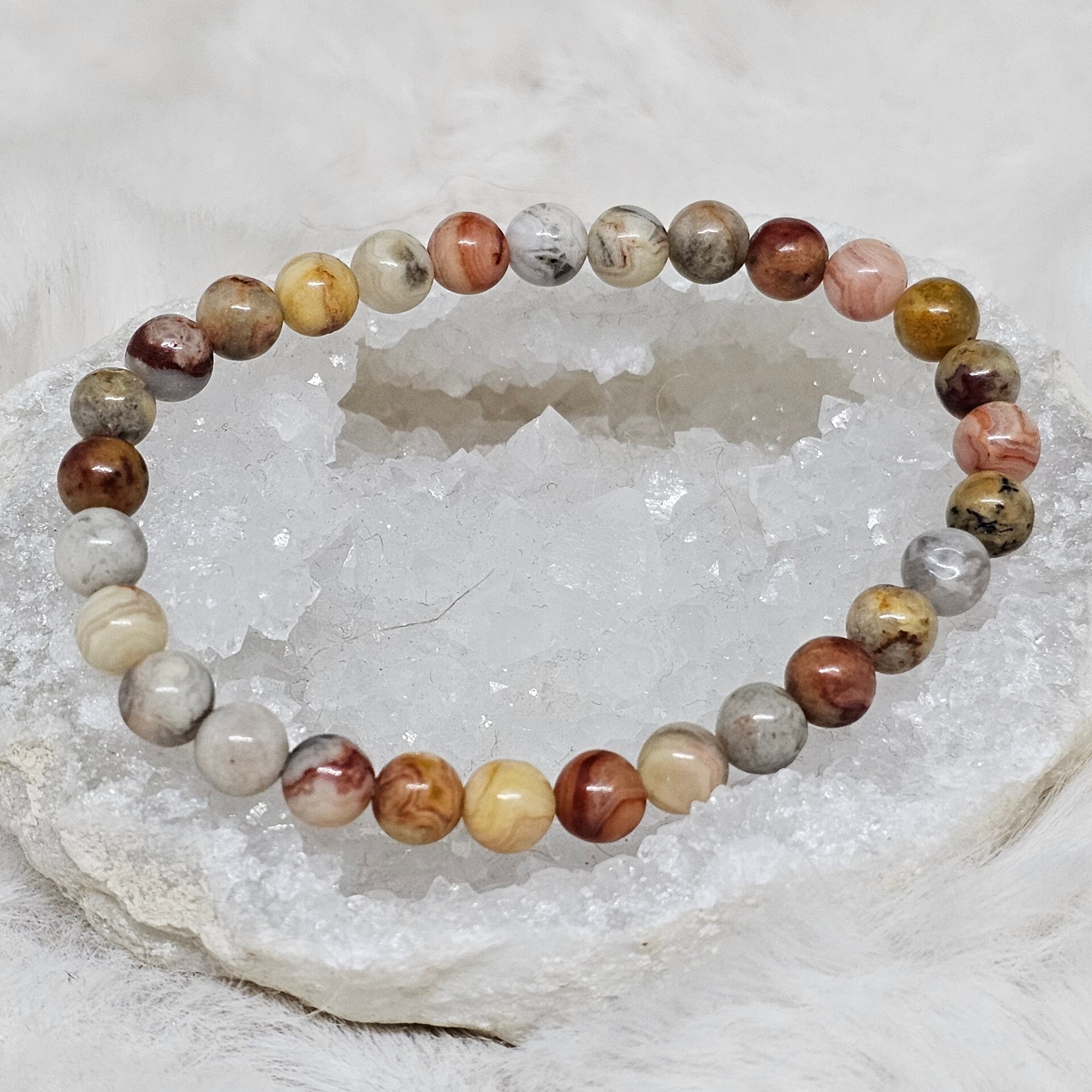 Bracelet Agate Crazy Lace 6mm