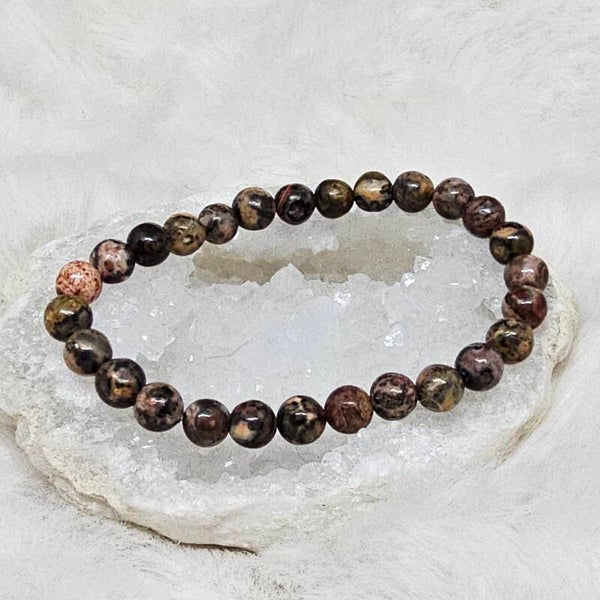 Bracelet Jaspe Léopard 6mm