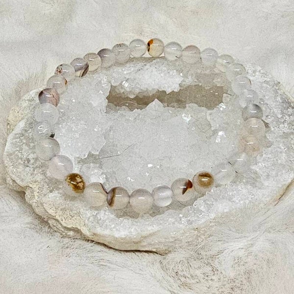 Bracelet Agate Dendritique 6mm