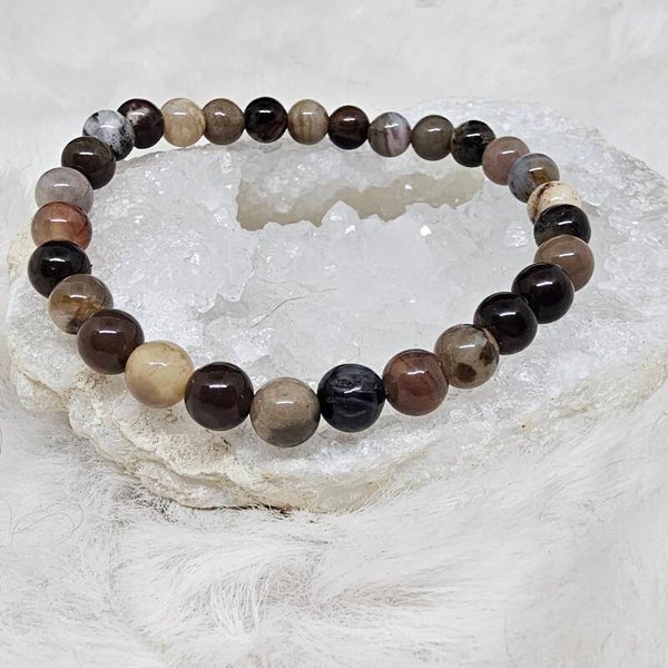 Bracelet Bois Fossile 6mm