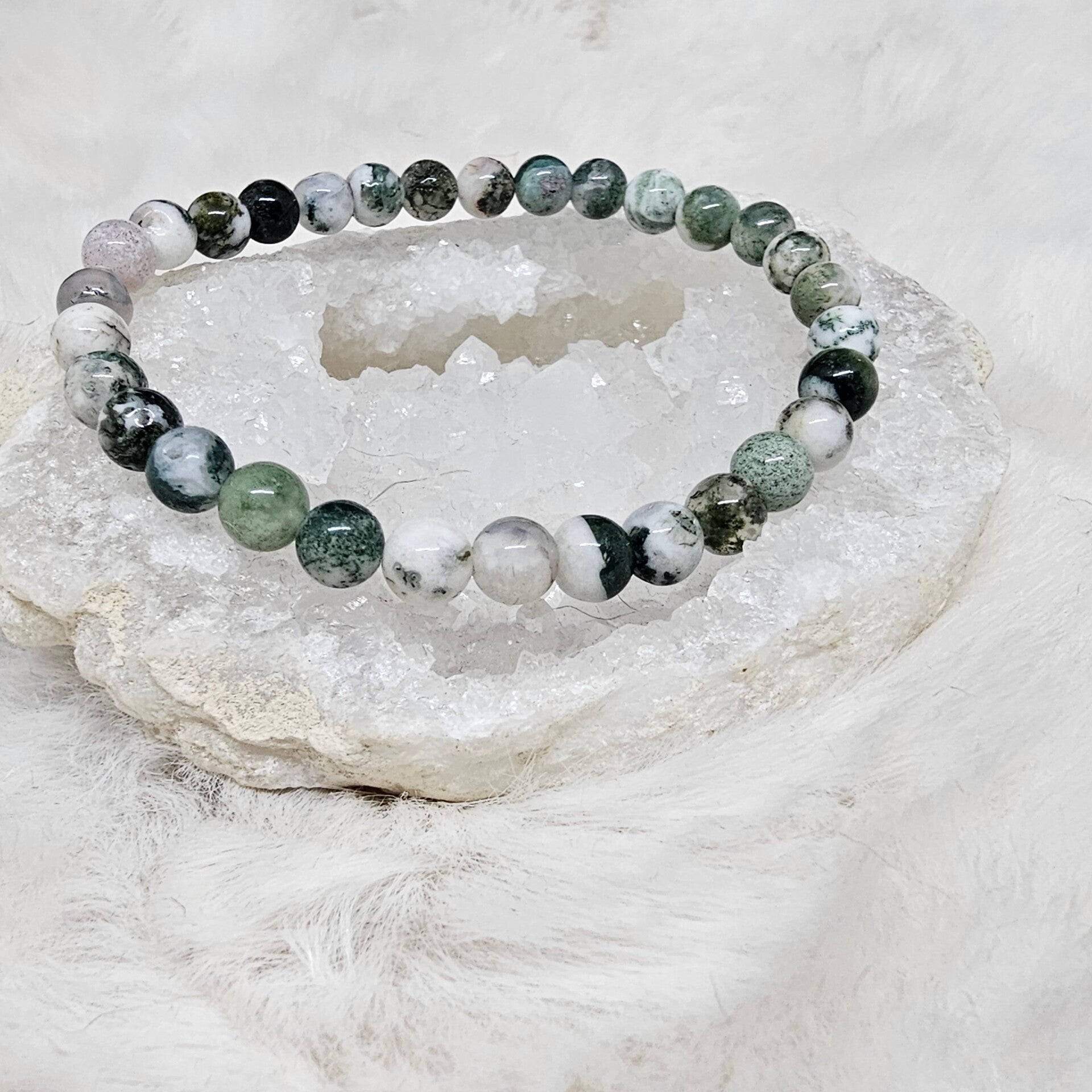 Bracelet Agate Mousse 6mm