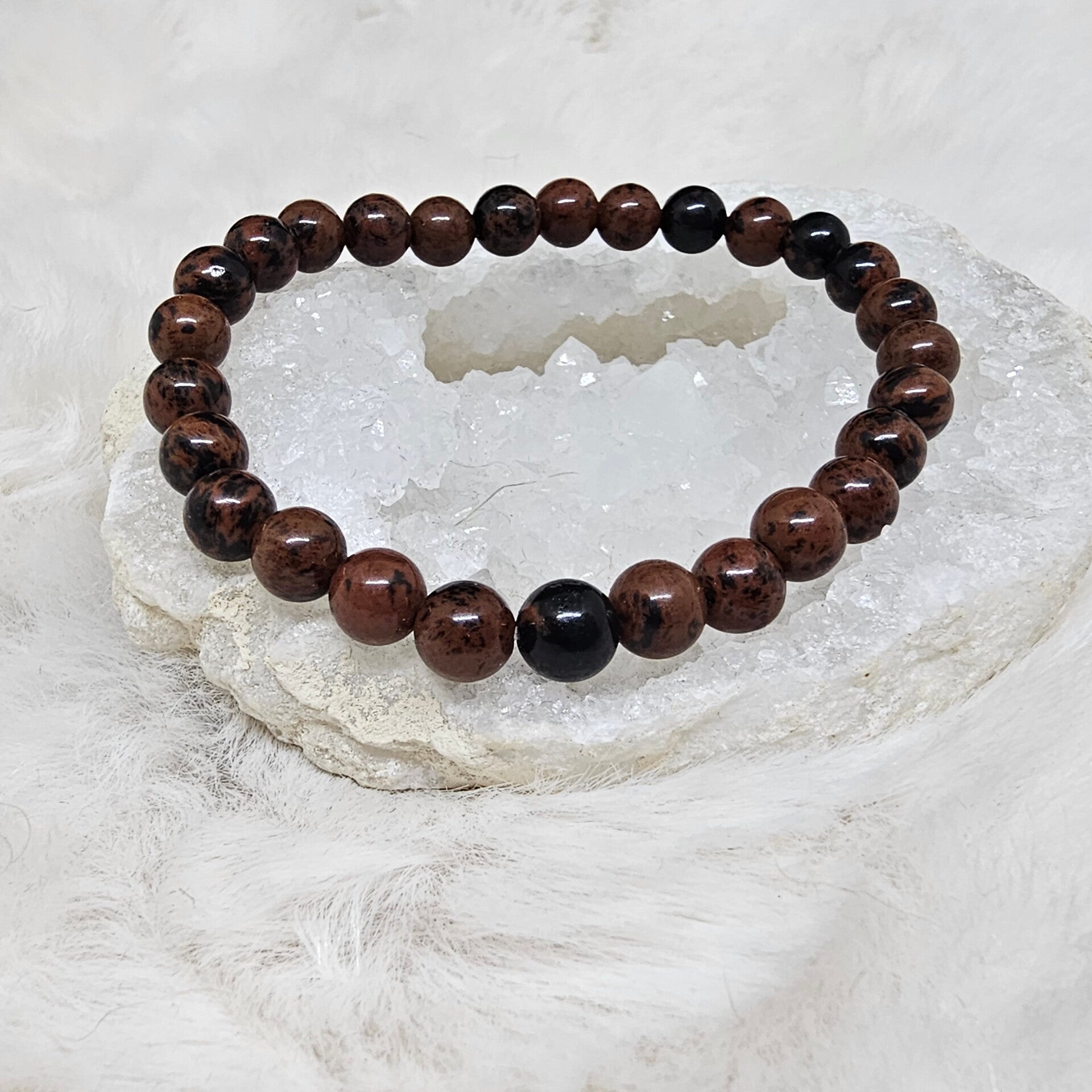 Bracelet Obsidienne Acajou 6mm