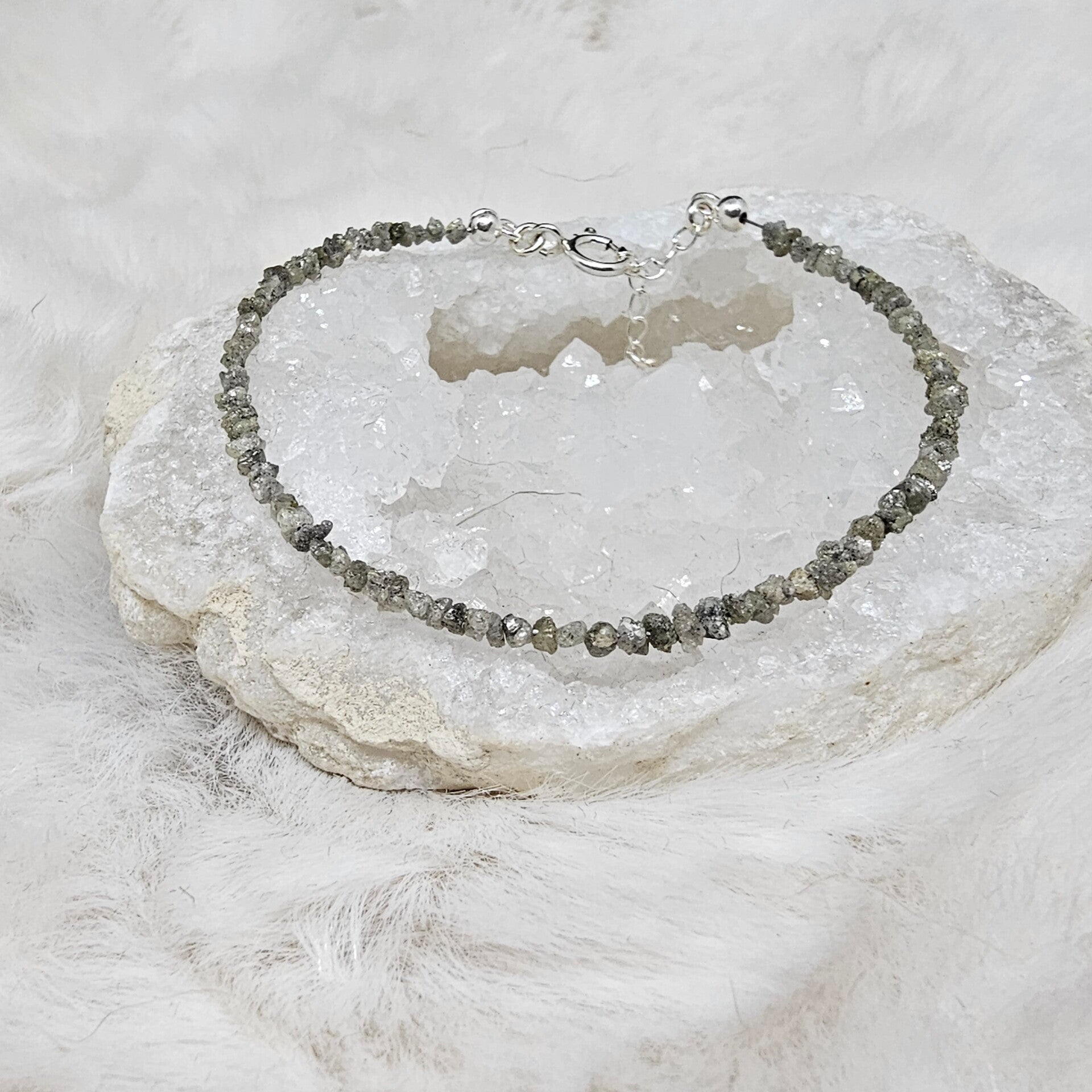Bracelet Diamant Gris argent 925