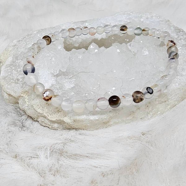 Bracelet Agate Dendritique 4mm