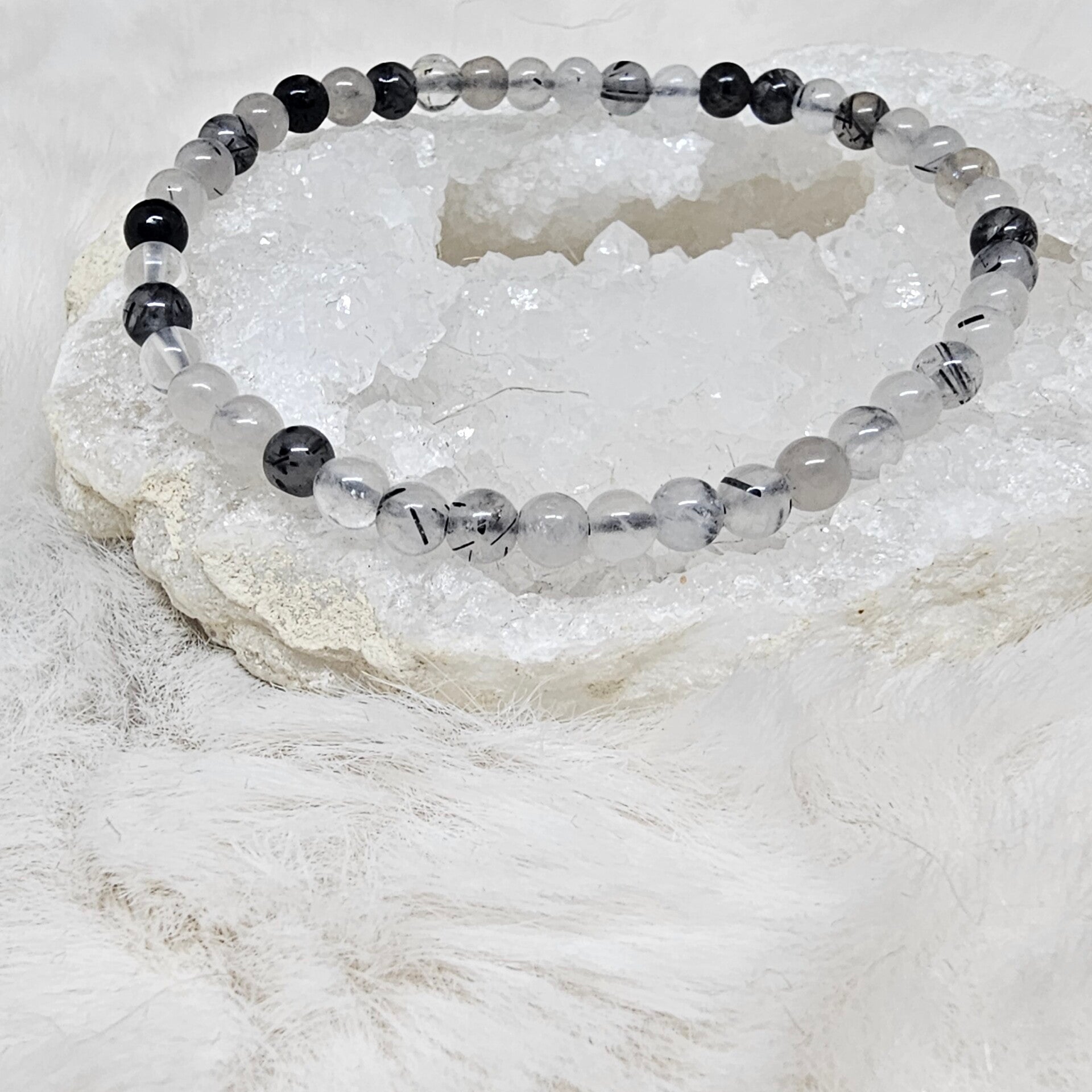 Bracelet Quartz Tourmaline 4mm