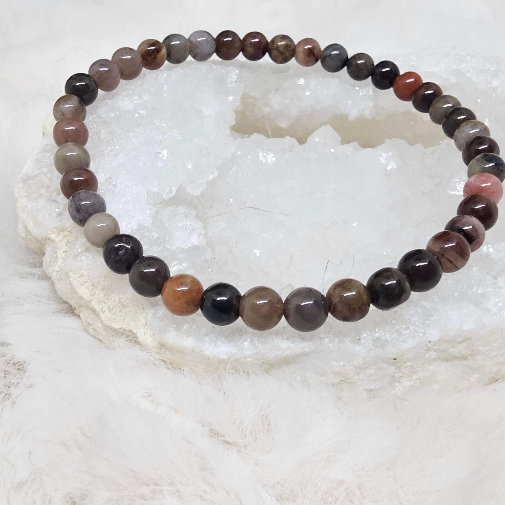 Bracelet Bois Fossile 4mm