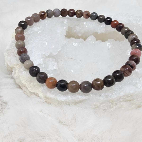 Bracelet Bois Fossile 4mm