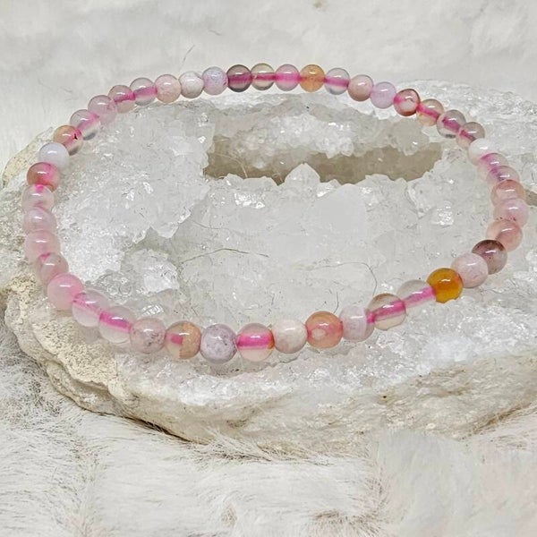 Bracelet Agate Fleur 4mm