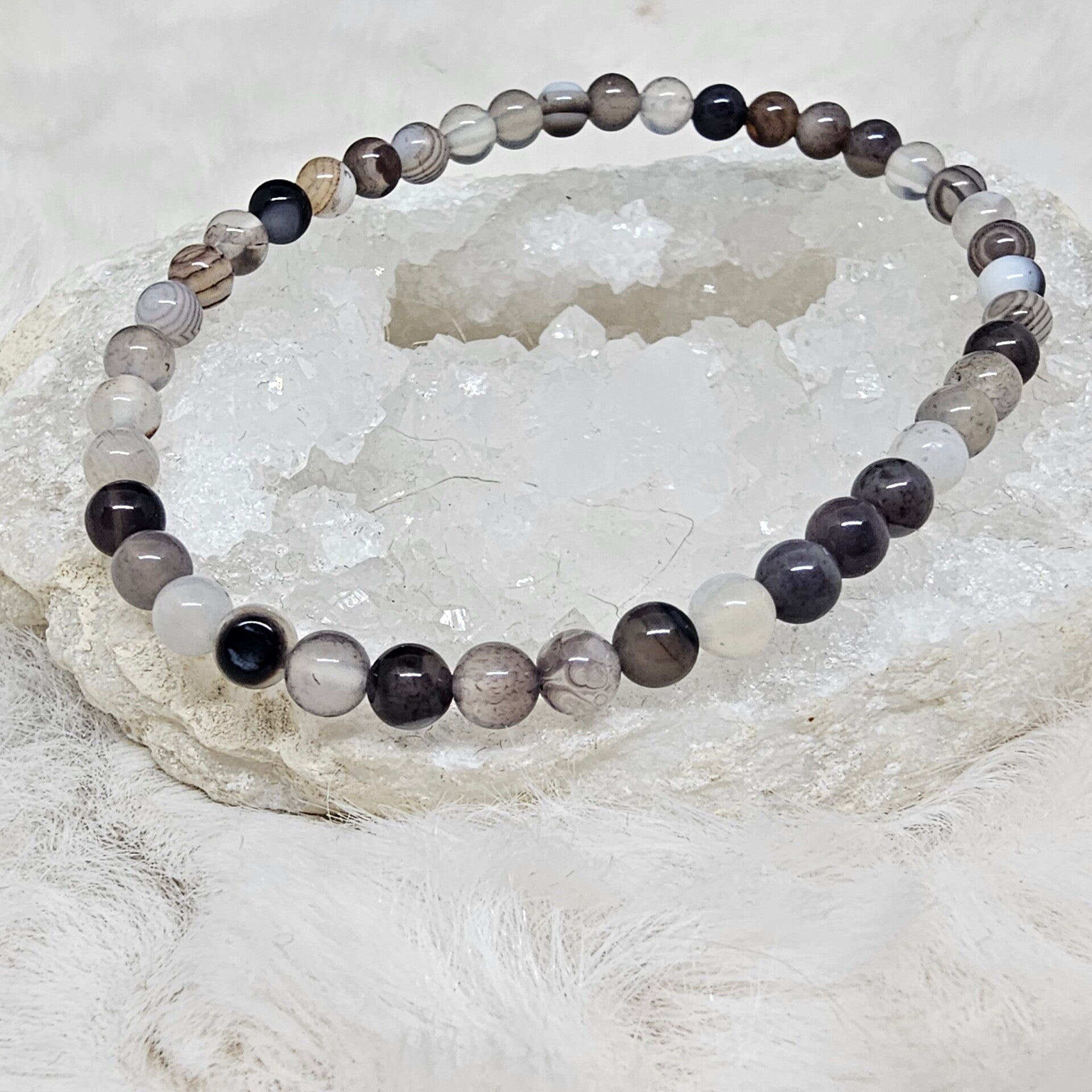 Bracelet Agate 4mm