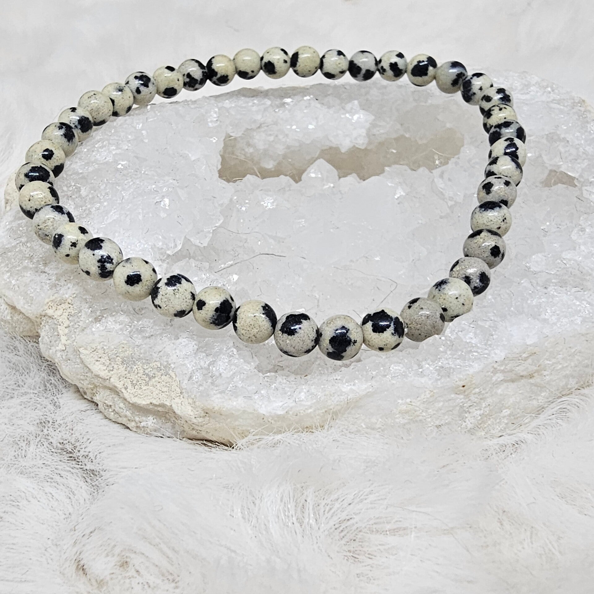 Bracelet Jaspe Dalmatien 4mm