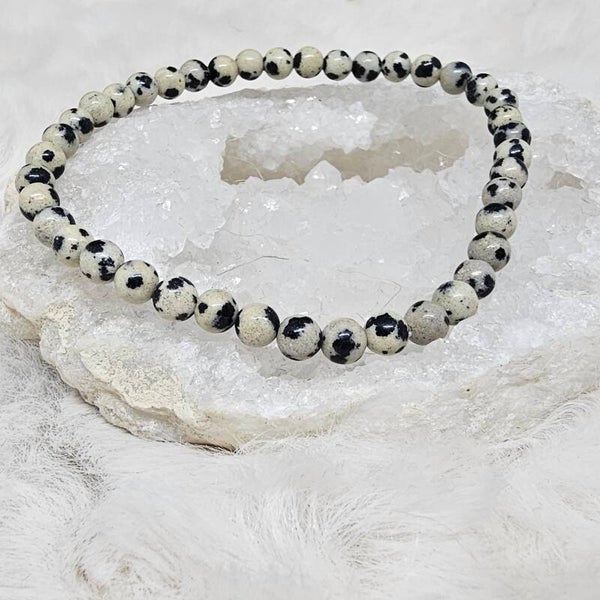 Bracelet Jaspe Dalmatien 4mm