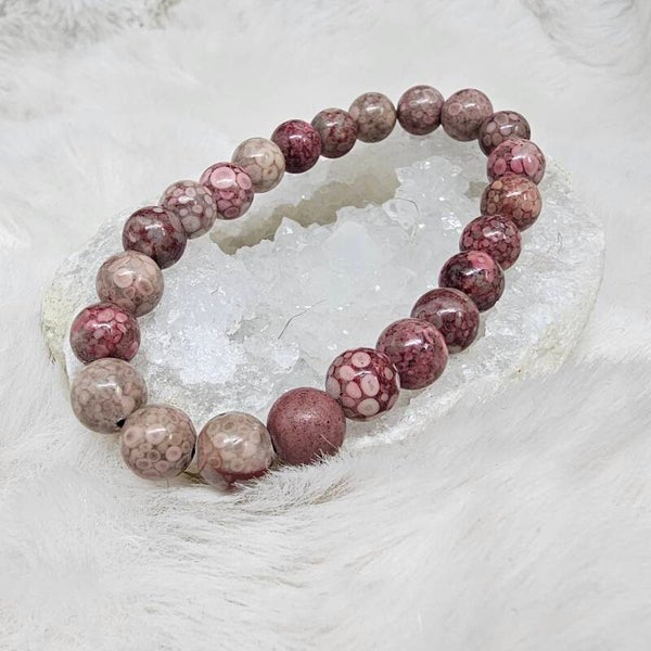 Bracelet Corail Rose 8mm