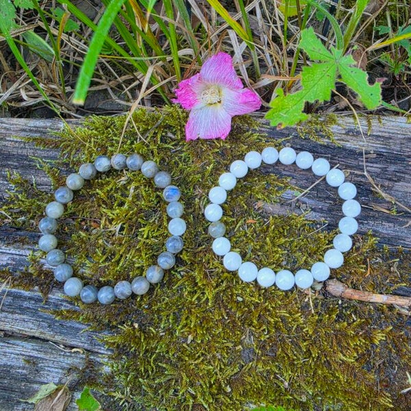Bracelet Duo Labradorite & Pierre de Lune