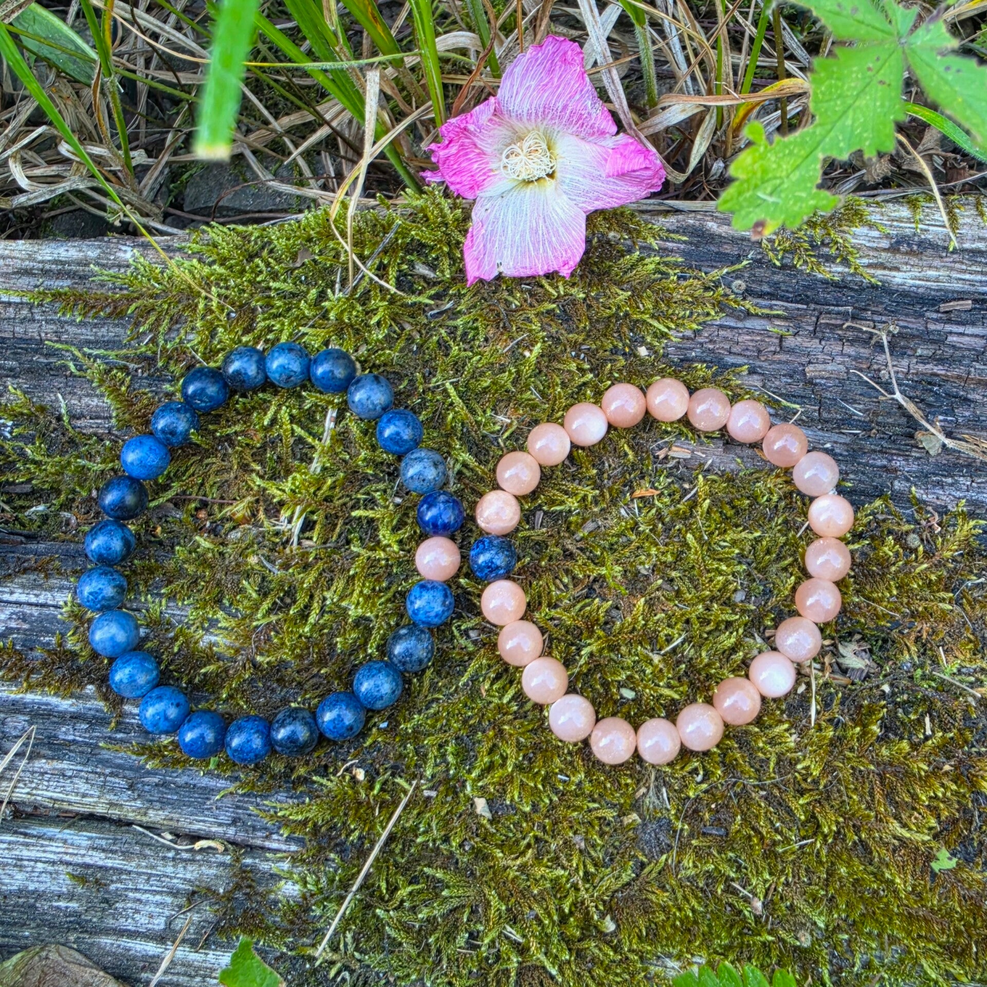 Bracelet Duo Dumortiérite & Pierre de Soleil