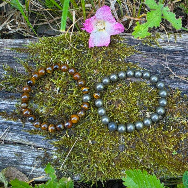 Bracelet Duo Œil de Tigre & Pyrite