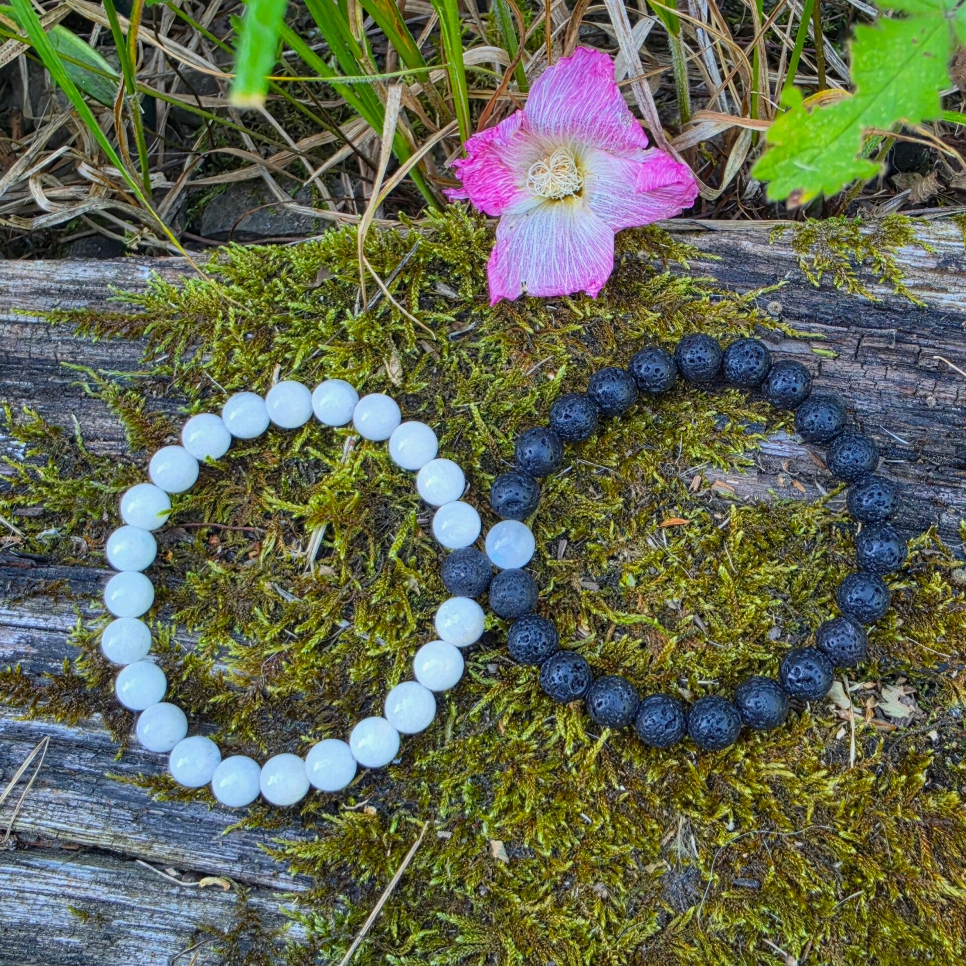 Bracelet Duo Pierre de Lave et pierre de lune