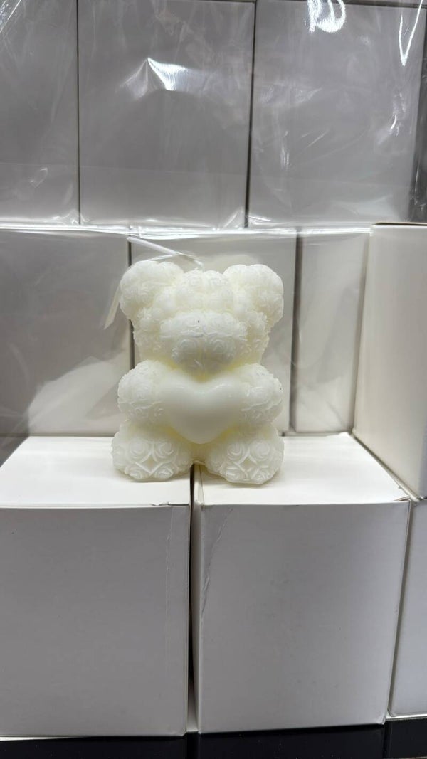 Teddy a candela color bianco