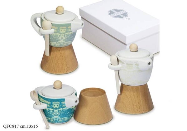 Moka ceramica e legno