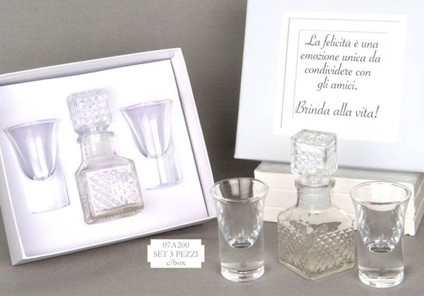 Set liquore 3 pezzi vetro