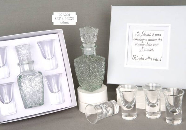 Set liquore 5 pezzi vetro