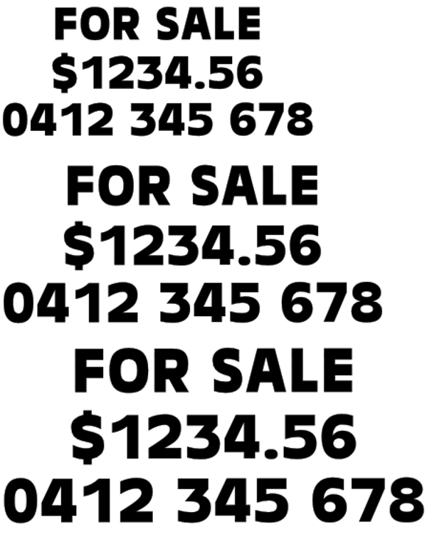 For Sale Decals for vehicles