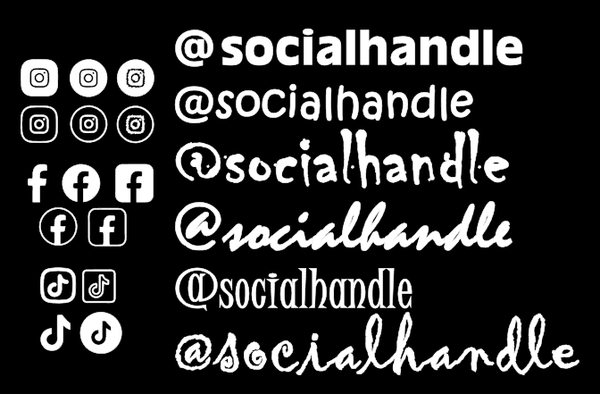 Social media handle decals
