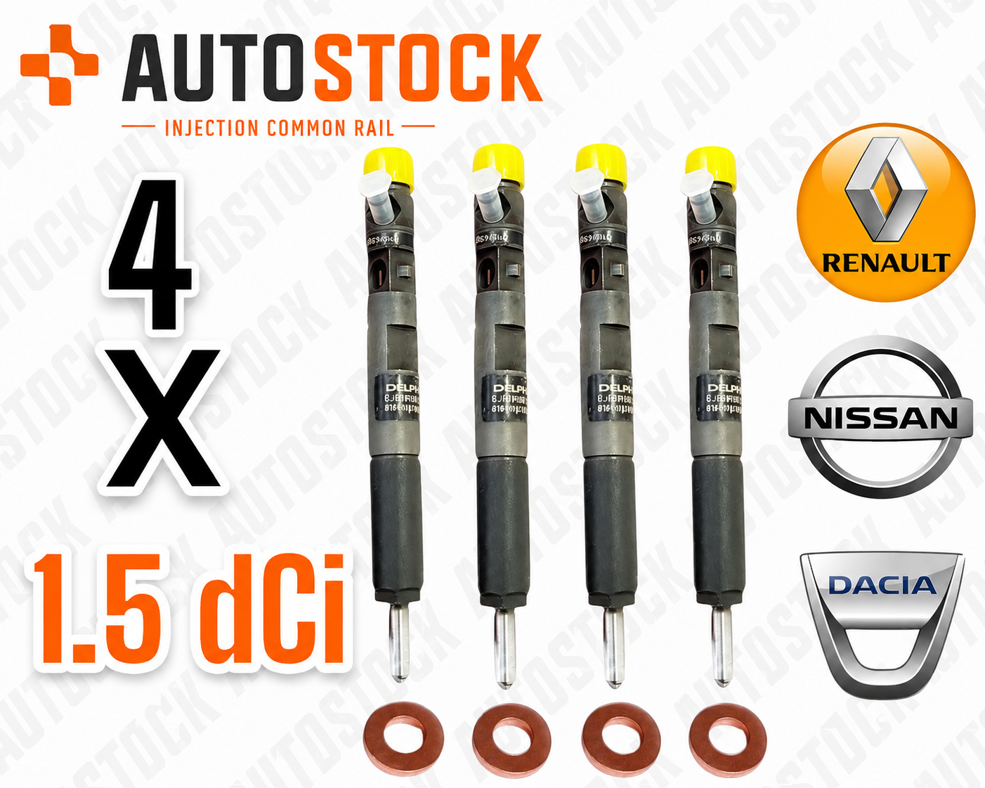 4 Injecteurs Delphi 1.5 dCi 57 à 85 CV – EJBR03101D / 28232251 – Renault Dacia Nissan
