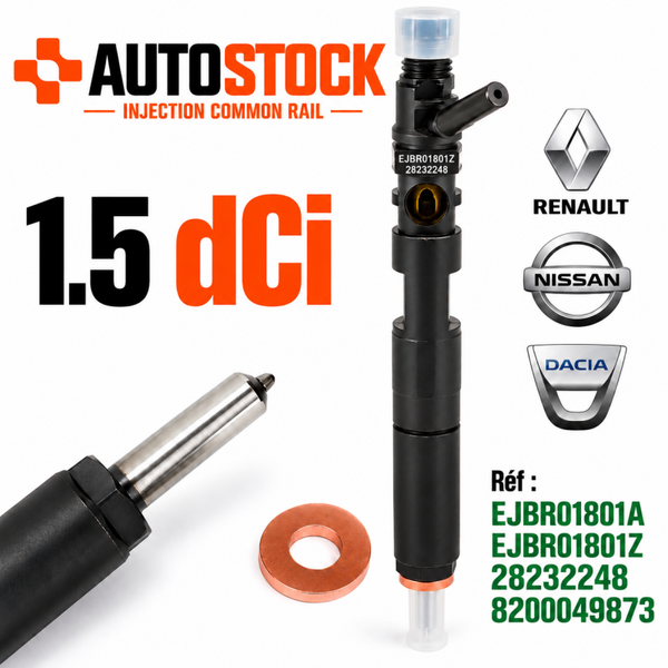 Injecteur Delphi NEUF 1.5 dCi 80 100 CV – 28232248 EJBR01801Z EJBR04001D Clio Kangoo Mégane