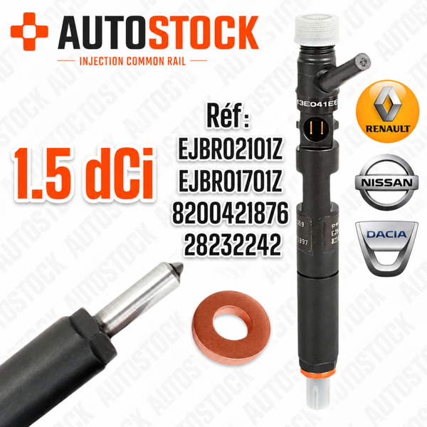 Injecteur 1.5 dCi EJBR02101Z-28232242 Reconditionné – Delphi – Renault, Nissan, Suzuki (2001-2005)
