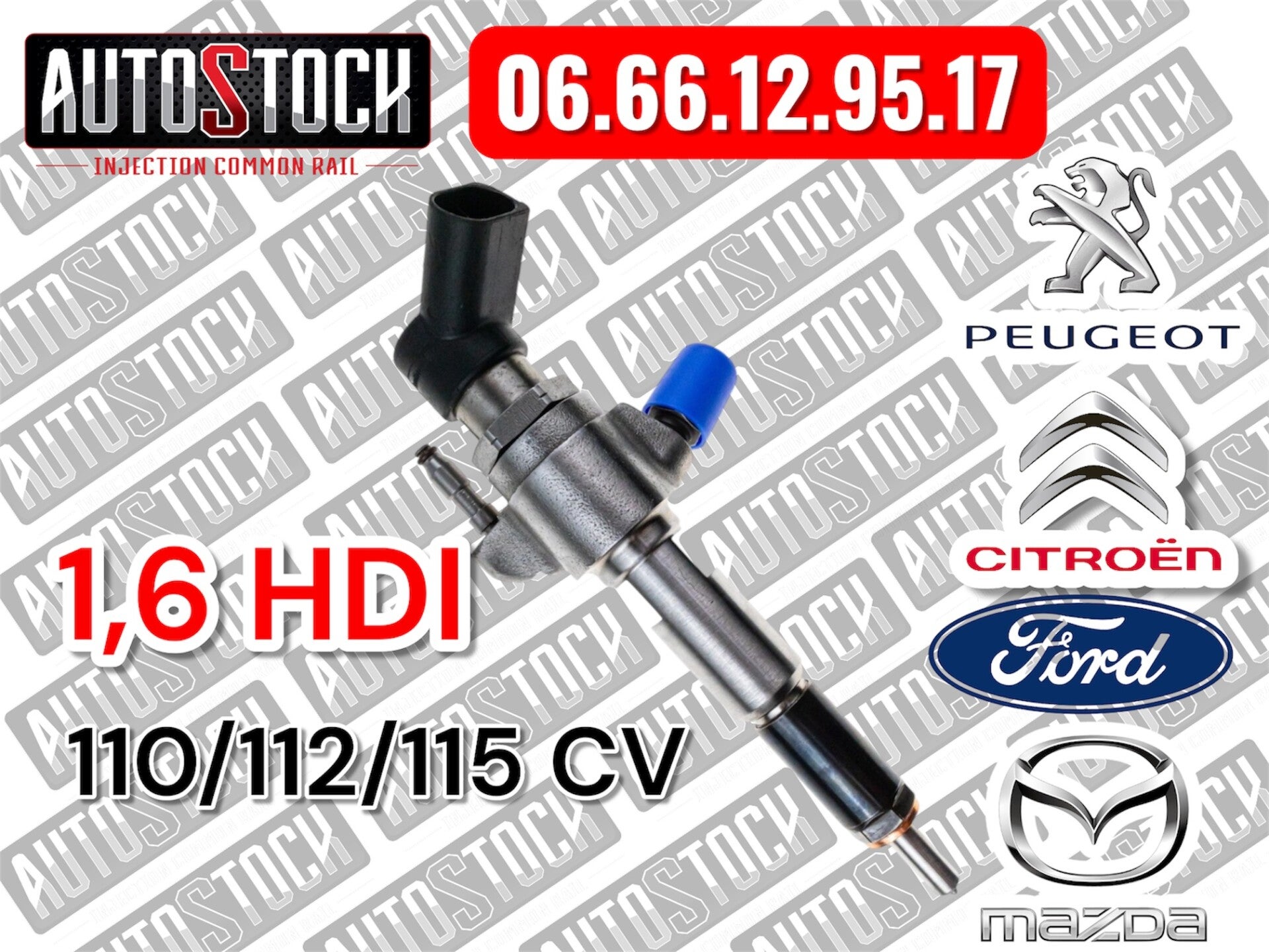 Injecteur 1.6 HDi / 1.6 TDCi VDO A2C59513556 5WS40677 Reconditionné Garantie 12 mo