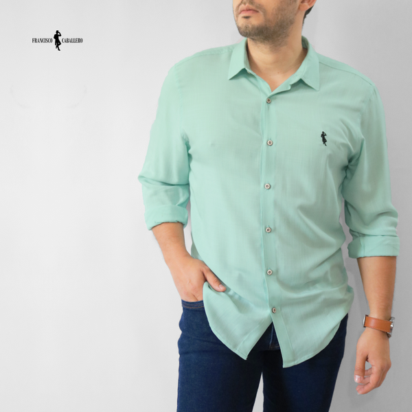 CAMISA VERDE MENTA MANGA LARGA