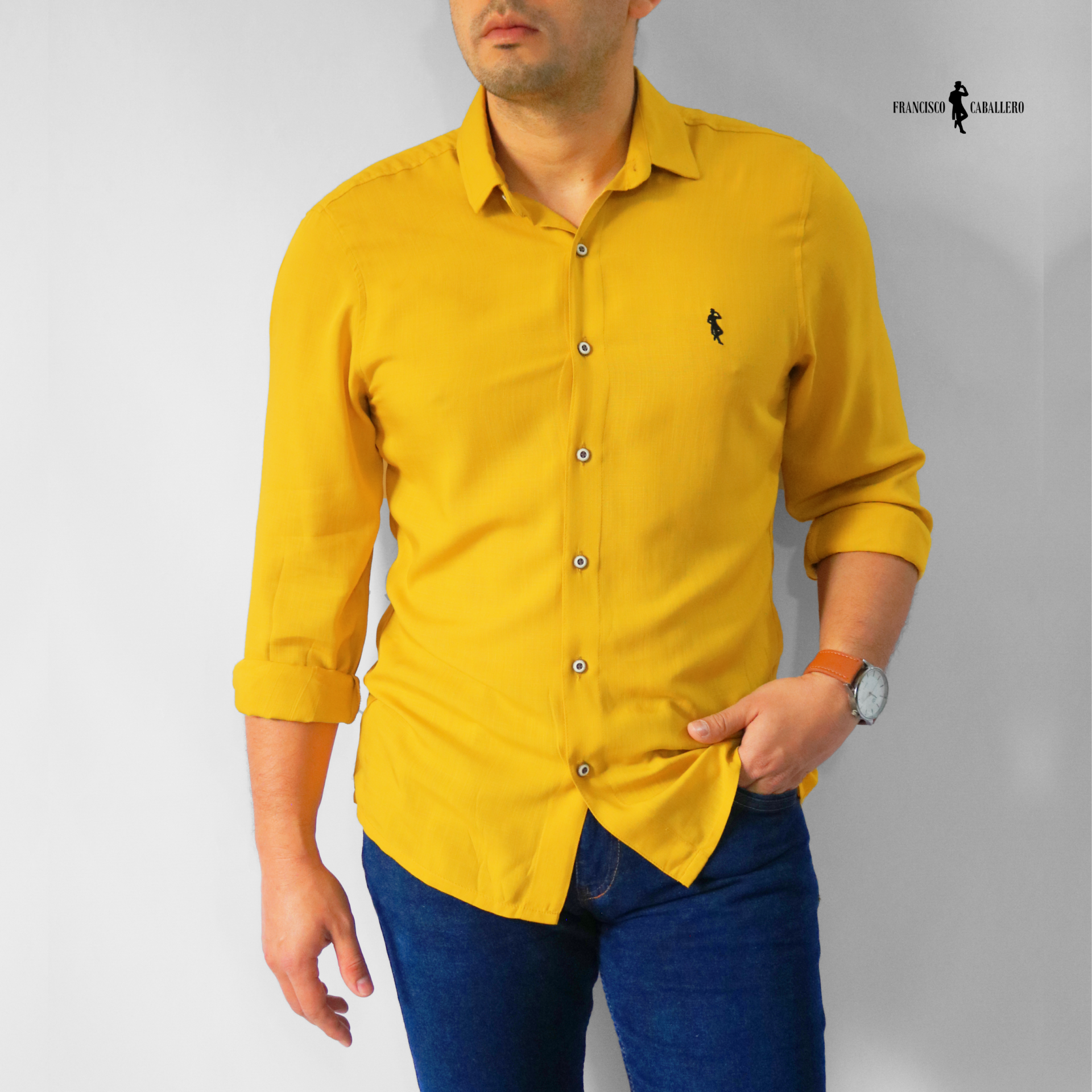 CAMISA MOSTAZA MANGA LARGA