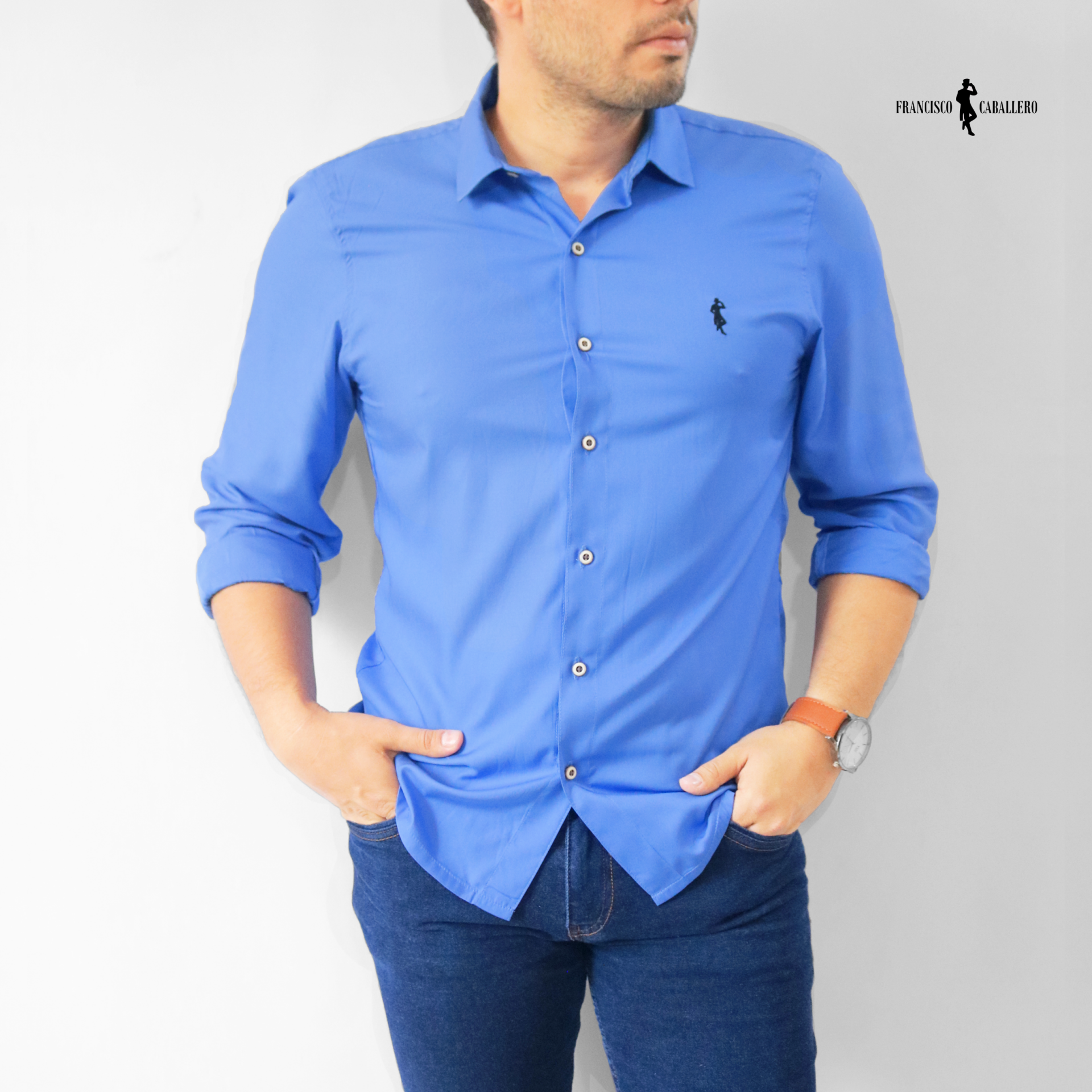 CAMISA AZUL CELESTE MANGA LARGA