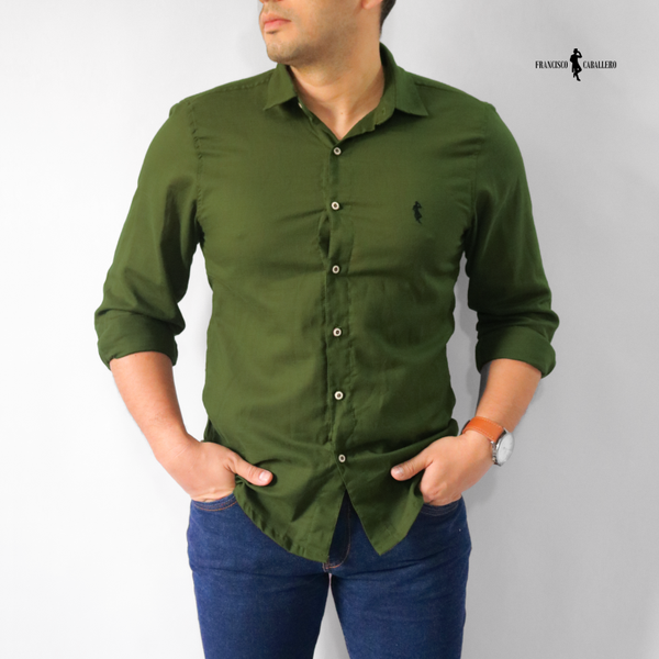CAMISA VERDE MILITAR MANGA LARGA