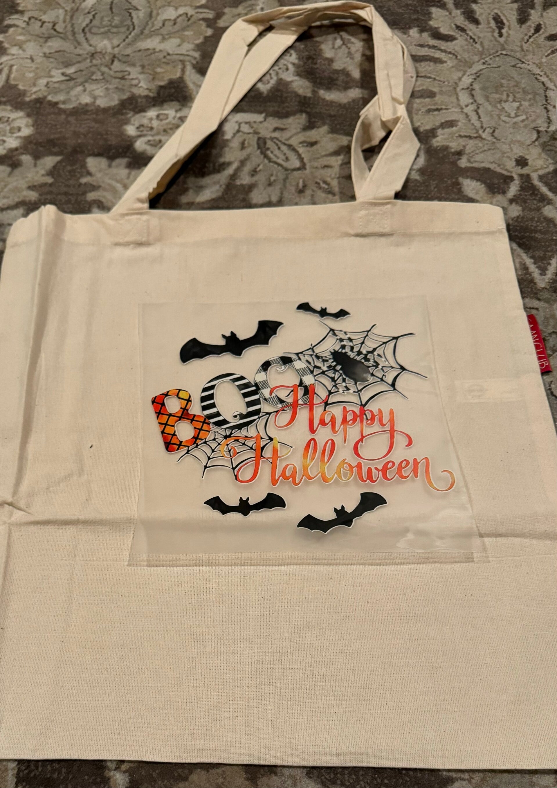 “BOO! Happy Halloween” Canvas Tote Bag