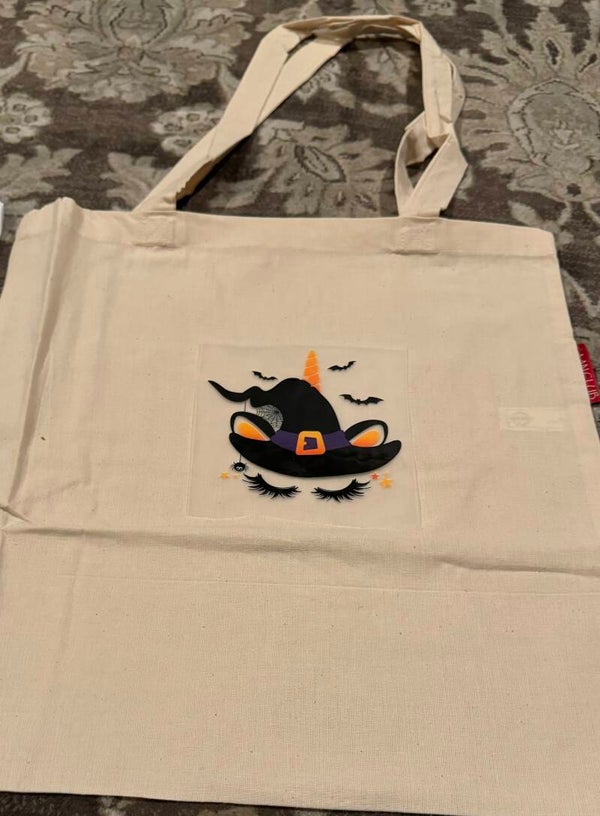 Halloween Unicorn Canvas Tote Bag