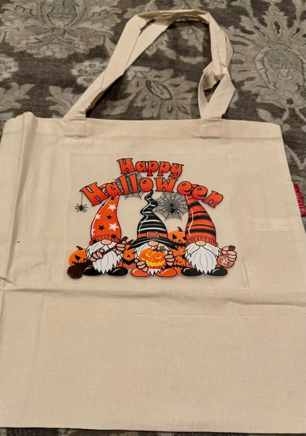 Happy Halloween Gnome Canvas Tote Bag