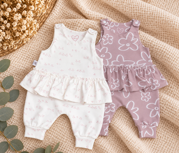 Baby Strampler mit Kleid - Ärmelloser Romper für Mädchen