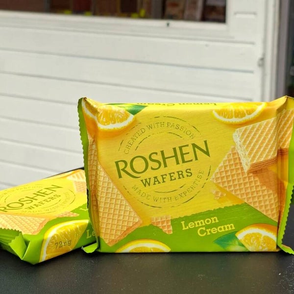 Wafle przekładane nadzieniem o smaku cytrynowym 72g