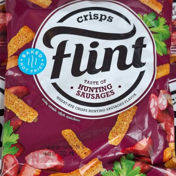 Sucharki Flint "Grzanki" o smaku kiełbaski myśliwskiej 70g