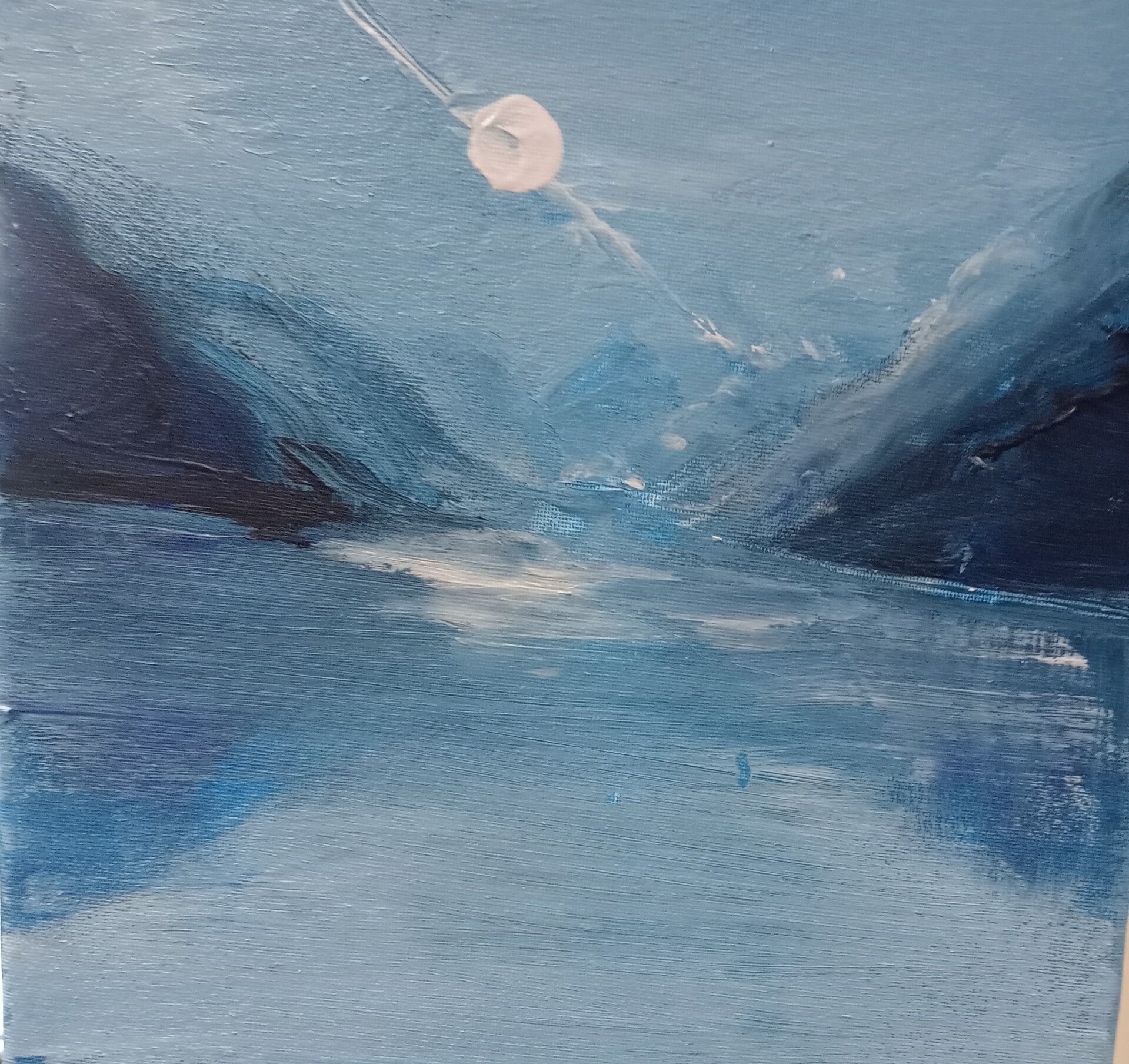 Moonlight on the lake 12" x12"