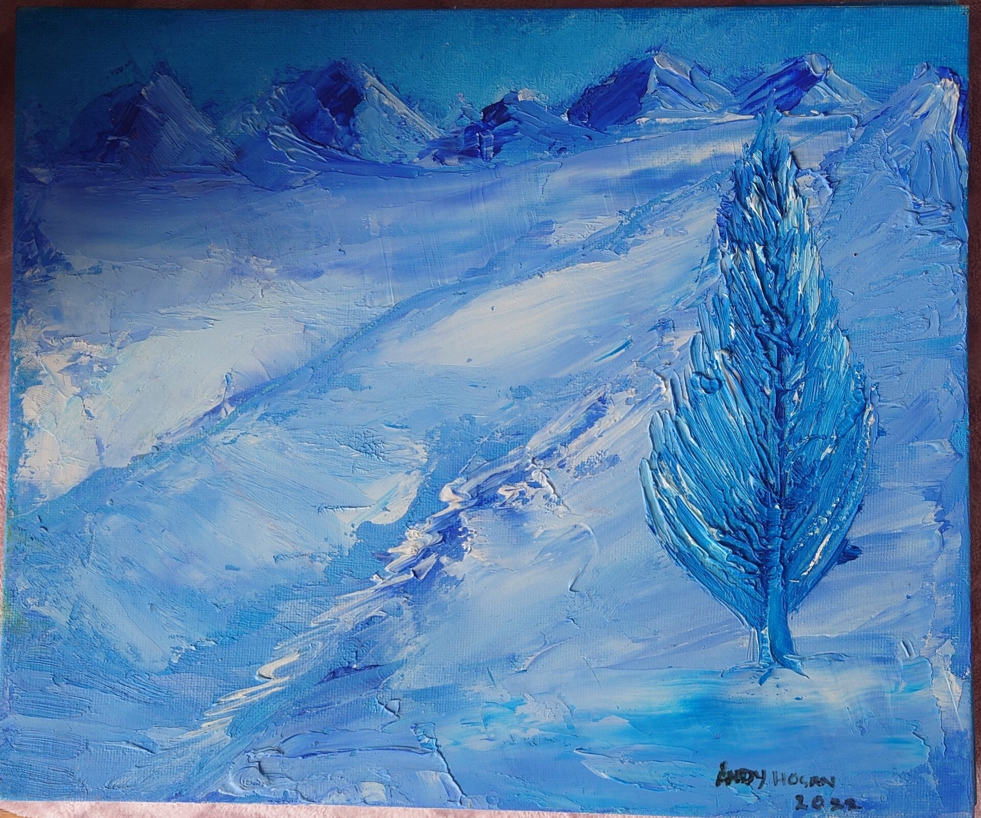 Blue winter scene