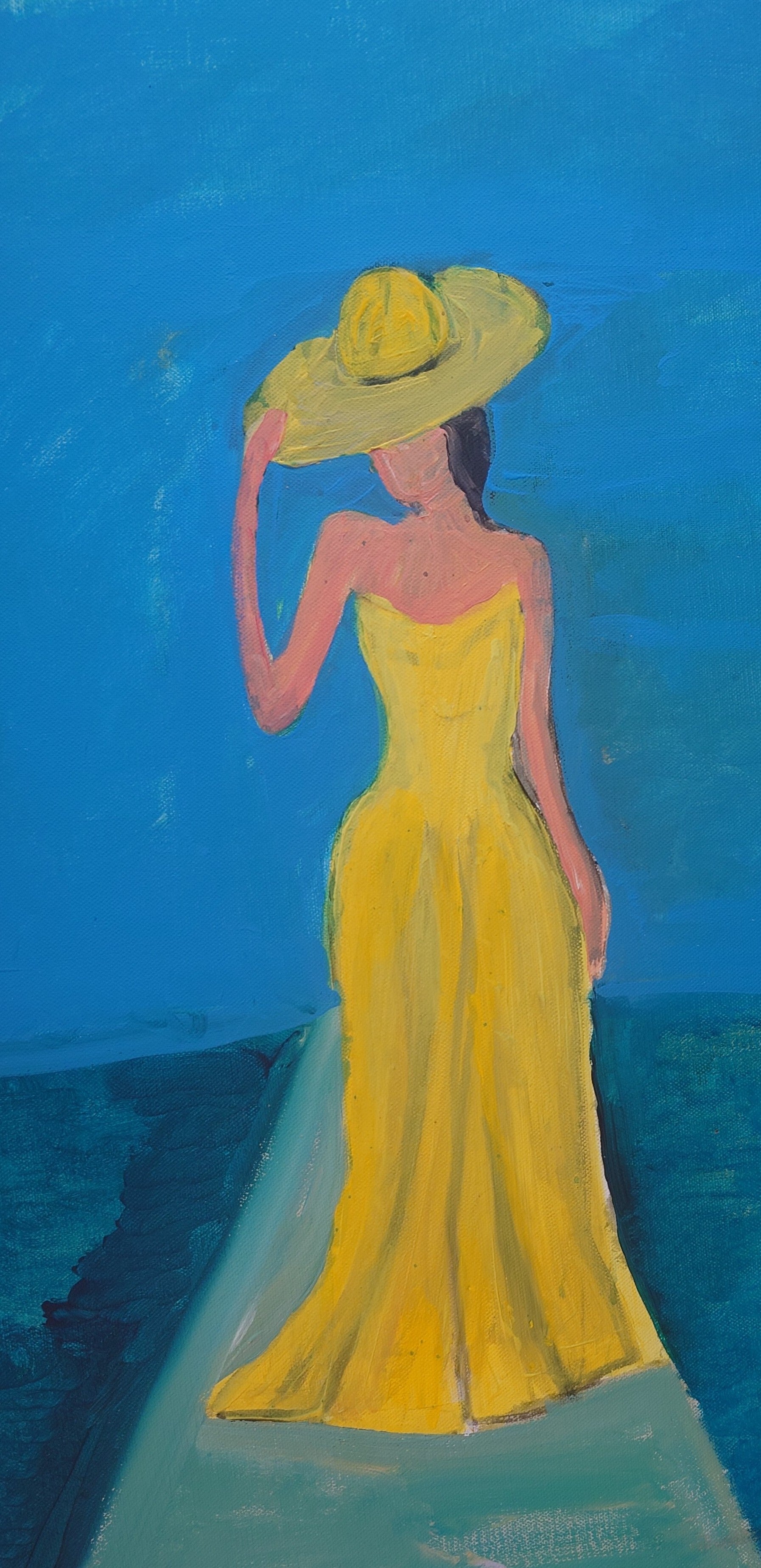 Lady in yellow dress