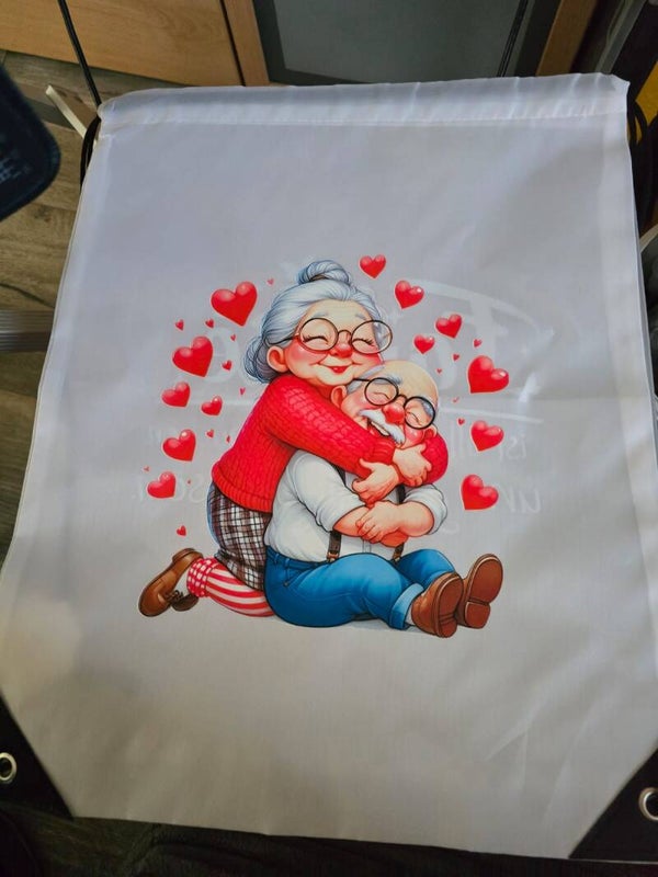 Schultertasche weiß Oma& Opa